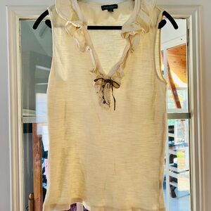 Ralph Lauren Jeans Company Cream Sleeveless Ruffle Top
